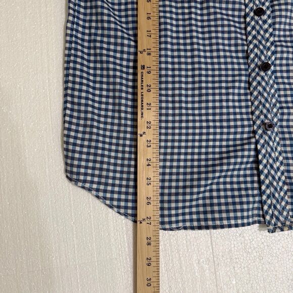 ENYCE Button Up Shirt Mens Small Blue White Check Short Sleeve Pocket‎ - Picture 8 of 12